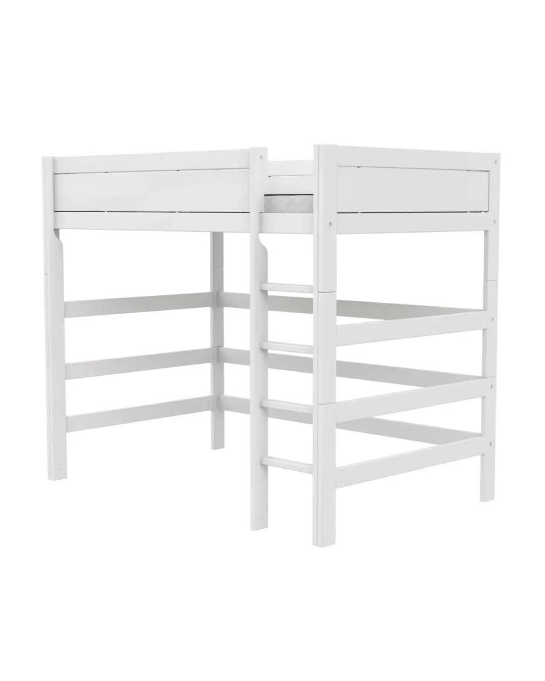 LIFETIME Kidsrooms - łóżko wysokie High Sleeper 177 cm z drabinką 120x200 cm White Premium