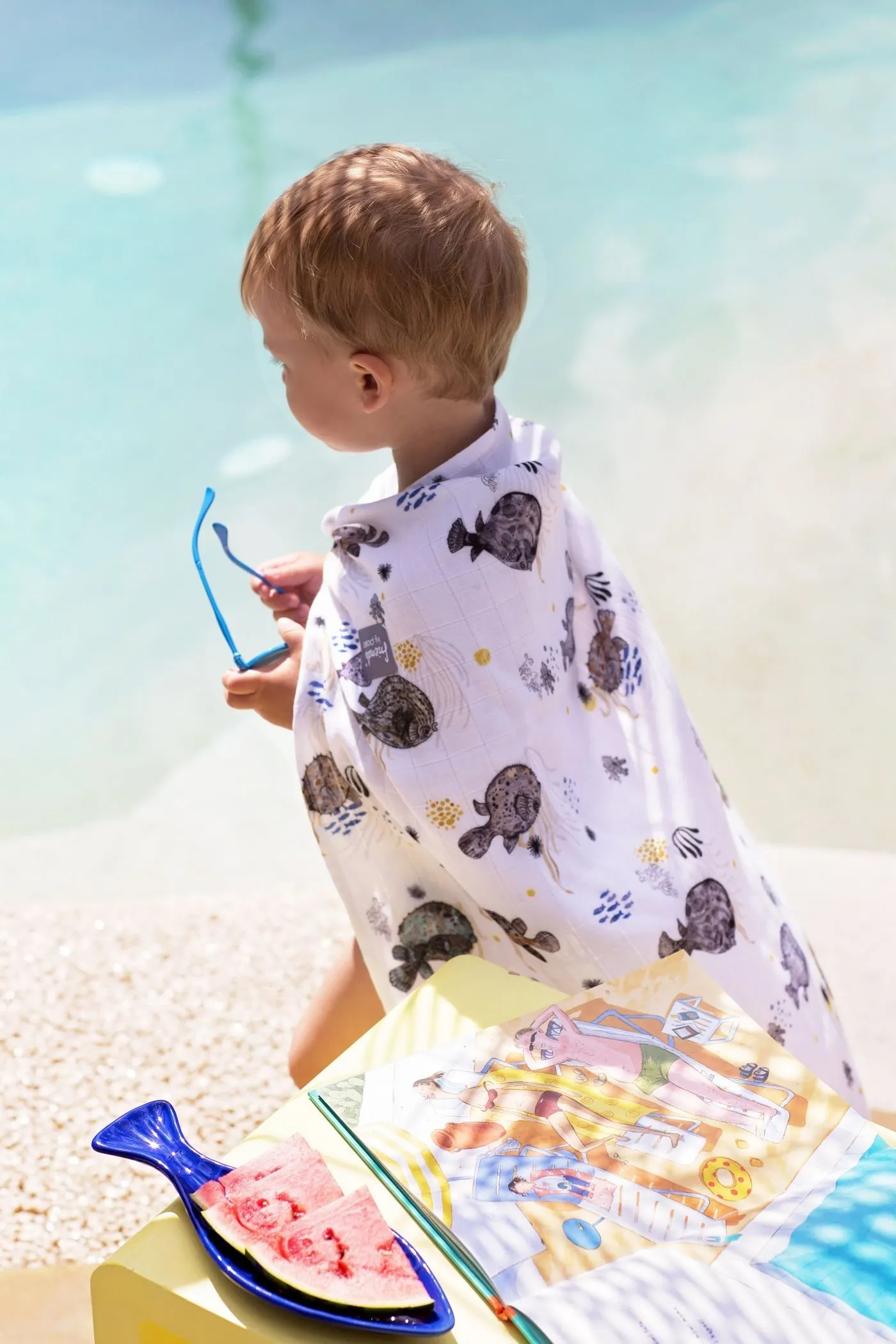 Poofi - otulacz bambusowy Ocean 120x120 Nadymki Poofi - otulacz bambusowy Ocean 120x120 Nadymki