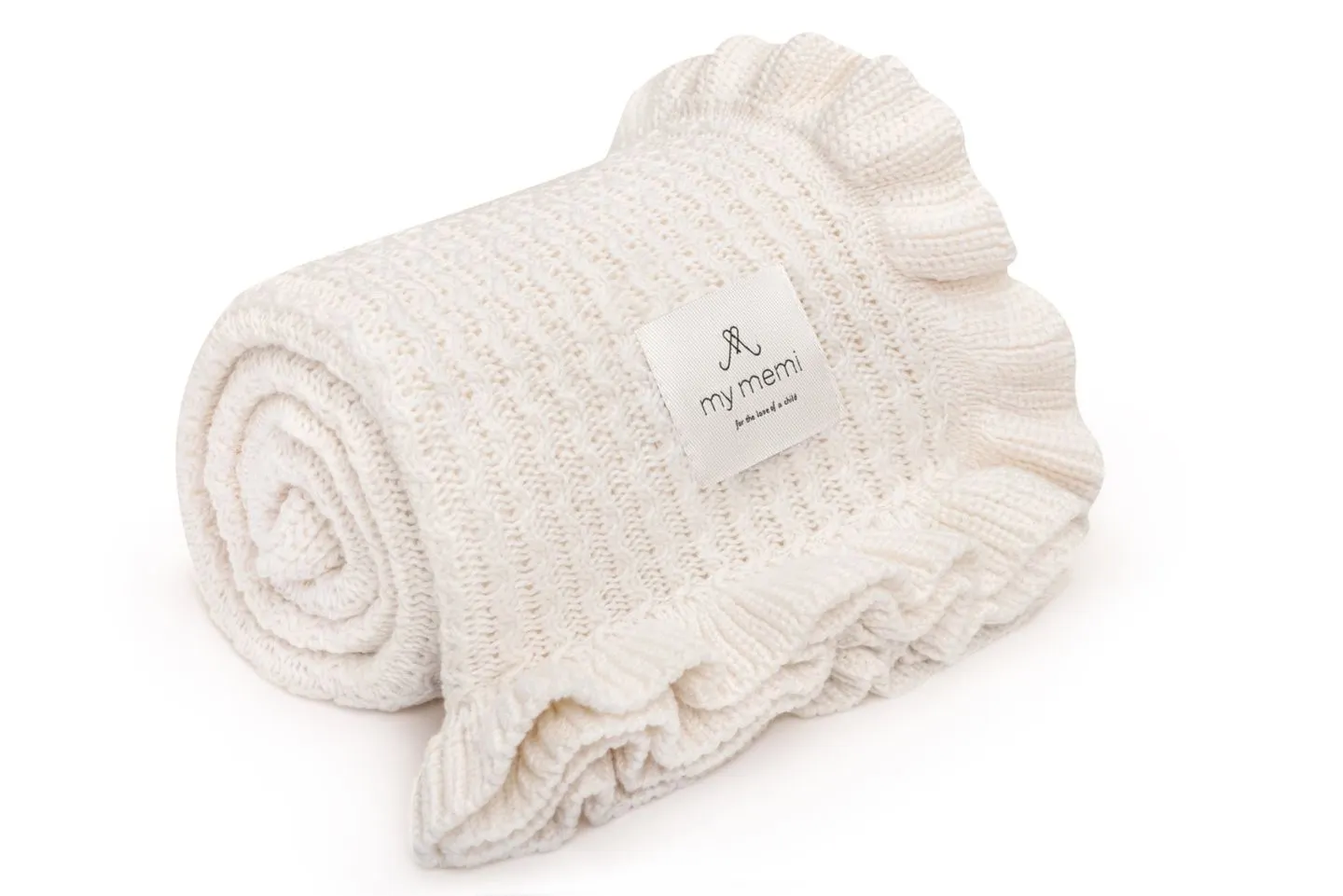 My Memi - kocyk bambusowy z falbanką 85x105 Cream My Memi - kocyk bambusowy z falbanką 85x105 Cream