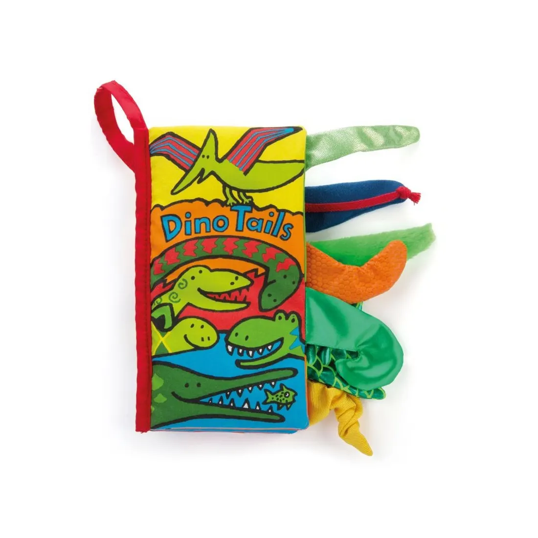 Jellycat - książeczka sensoryczna z ogonami dla dzieci "Dino Tails"