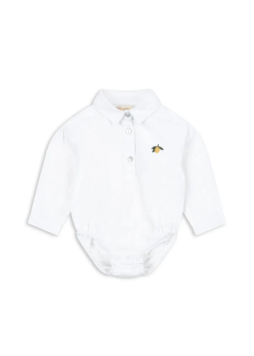 Body Konges Sløjd z długim rękawem i kołnierzykiem Ray Optic White GOTS Body Konges Sløjd z długim rękawem i kołnierzykiem Ray Optic White GOTS