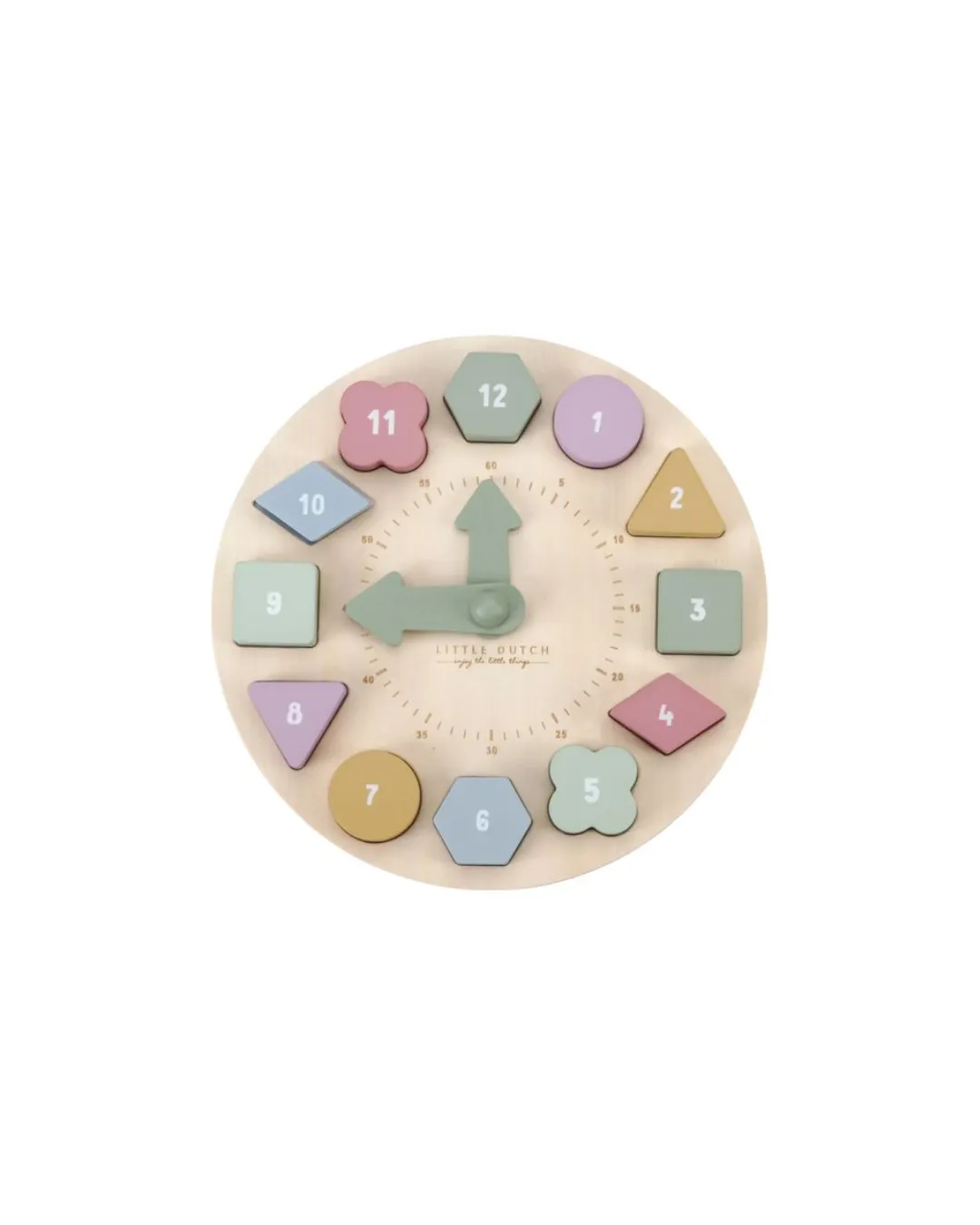 Little Dutch - drewniana układanka dla dzieci zegar pastelowy