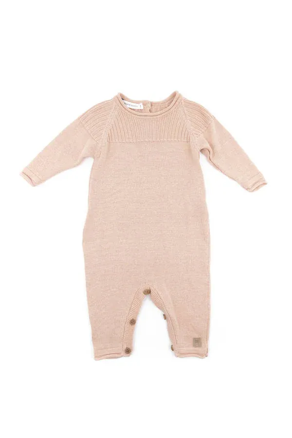 Bamboom - dzianinowy pajacyk bez stópek różowy