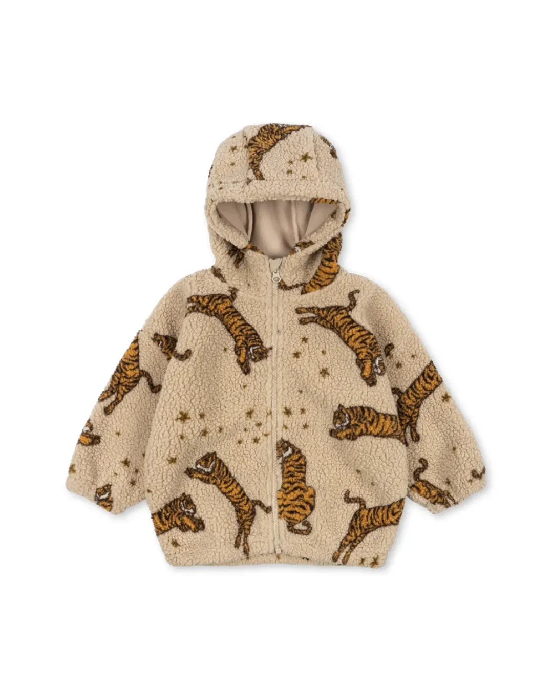 Konges Sløjd - dziecięca kurtka teddy z kapturem Jody Teddy Hoodie tiger