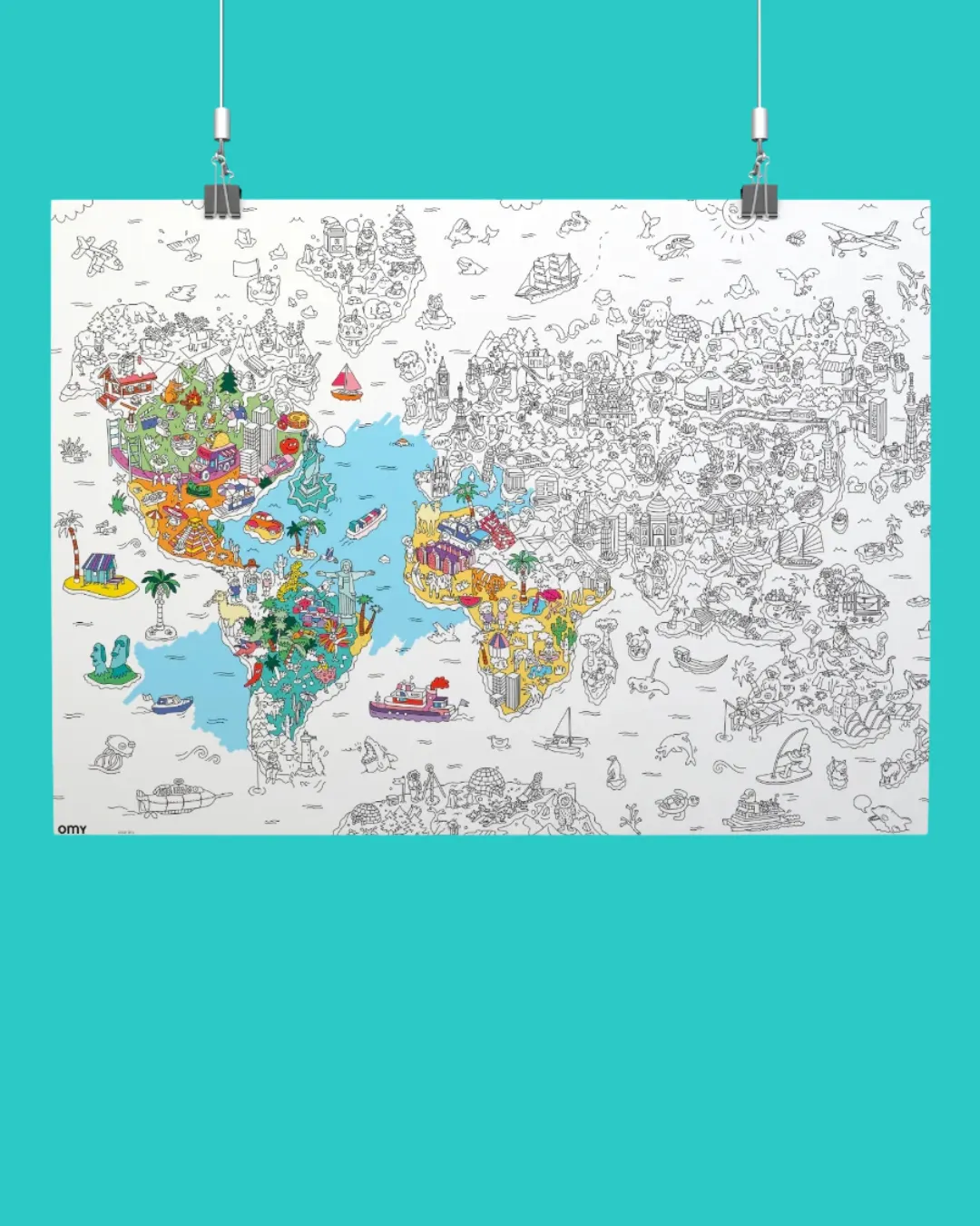 Omy - gigantyczna kolorowanka 100x70 Atlas