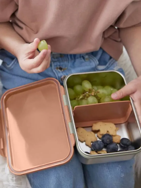 Lassig - lunchbox ze stali nierdzewnej Happy Prints karmelowy