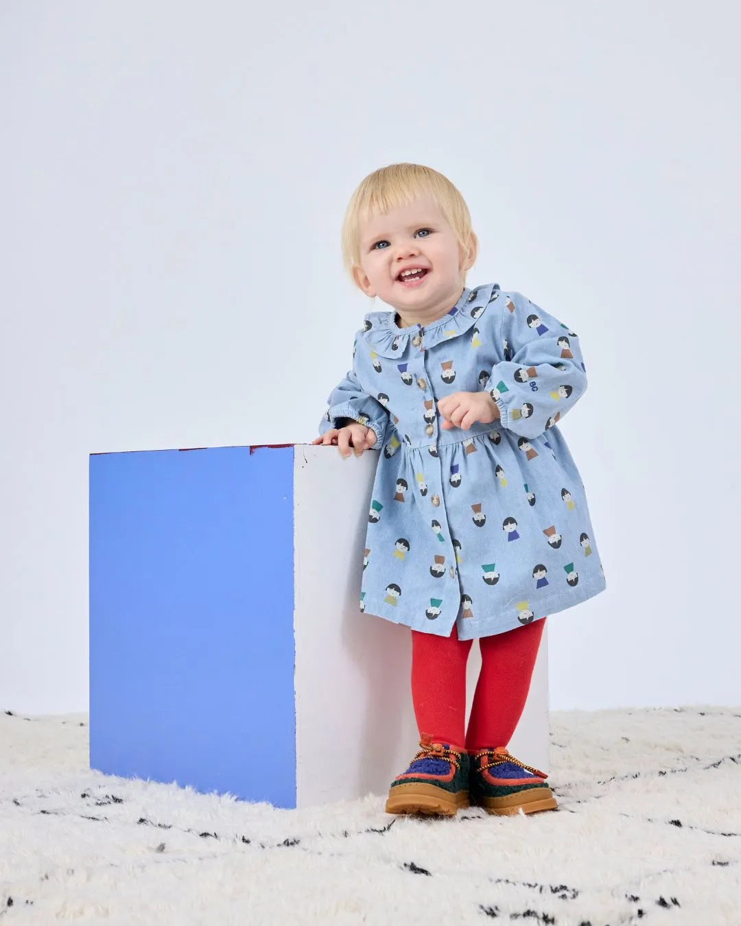 BOBO CHOSES - dziewczęca sukienka Game Pawns All Over Light Denim Dress BOBO CHOSES - dziewczęca sukienka Game Pawns All Over Light Denim Dress