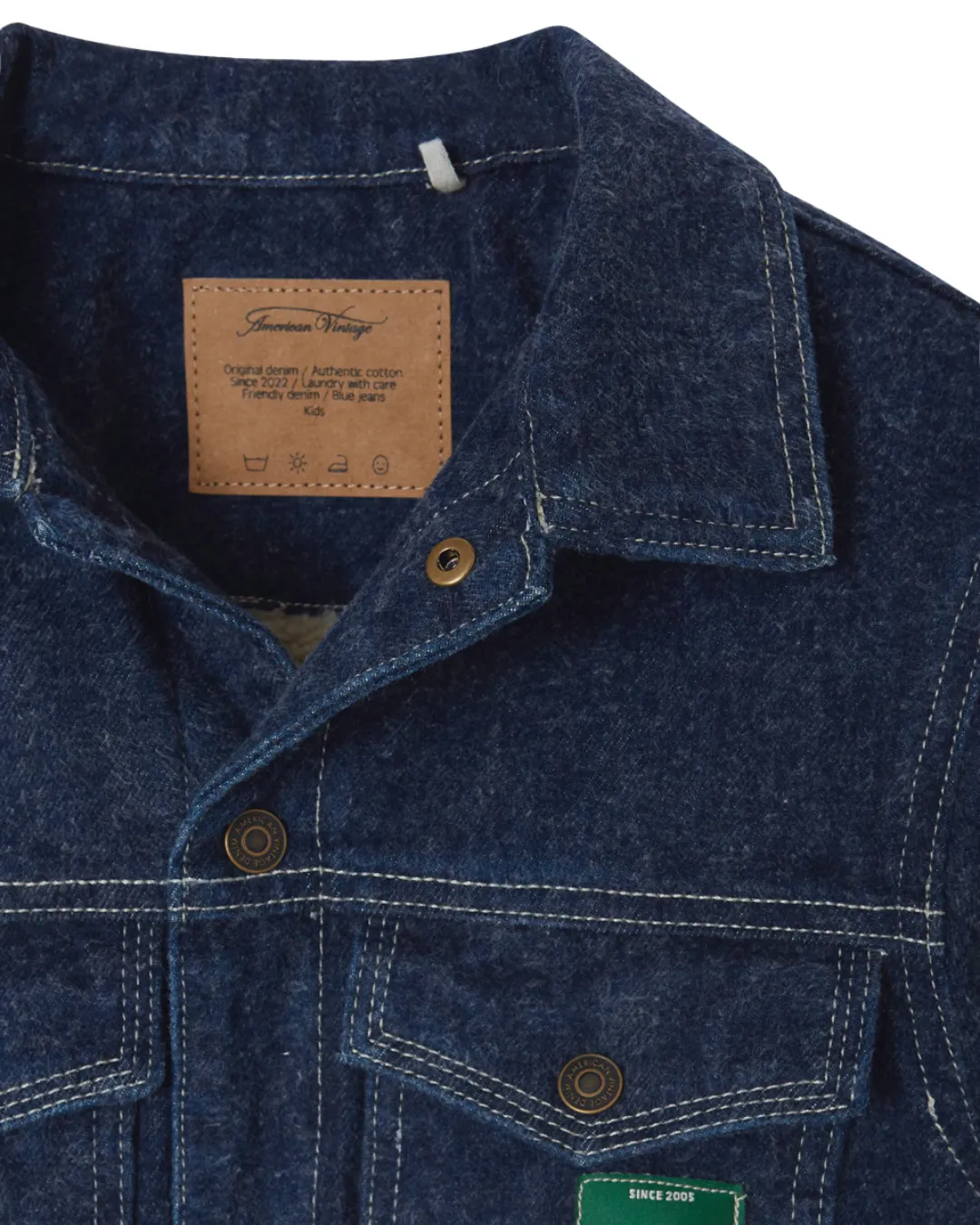 American Vintage - kurtka jeansowa dziecięca NAFOW-B Blue Brushed American Vintage - kurtka jeansowa dziecięca NAFOW-B Blue Brushed