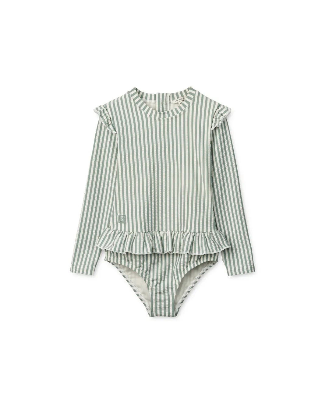 Liewood - kostium kąpielowy z długim rękawem UV Sille Seersucker stripe peppermint creme de la creme
