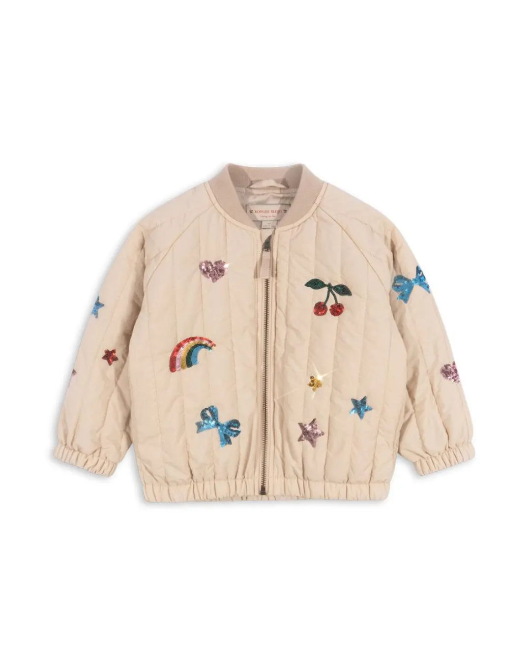 Konges Sløjd - kurtka bomberka cekinowa dla dziecka Juno Sequin smoke gray