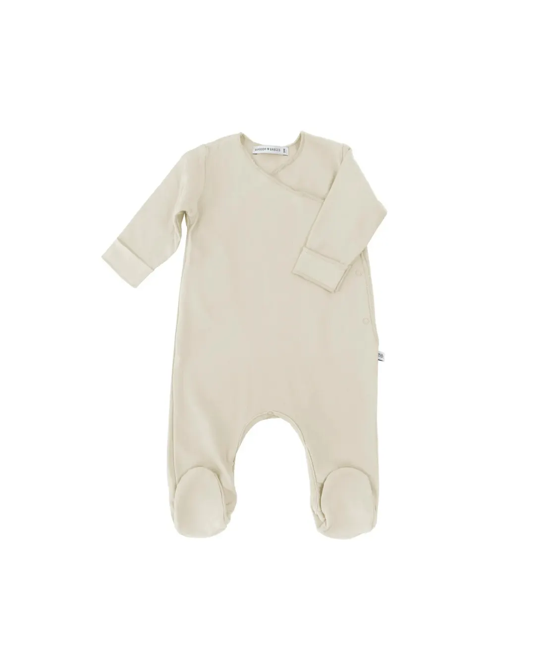 Bamboom - bambusowy pajacyk niemowlęcy ze stópkami Pure khaki