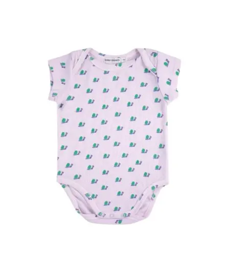 BOBO CHOSES - zestaw prezentowy niemowlęcy body, spodenki i skarpetki Funny Snail lavender 