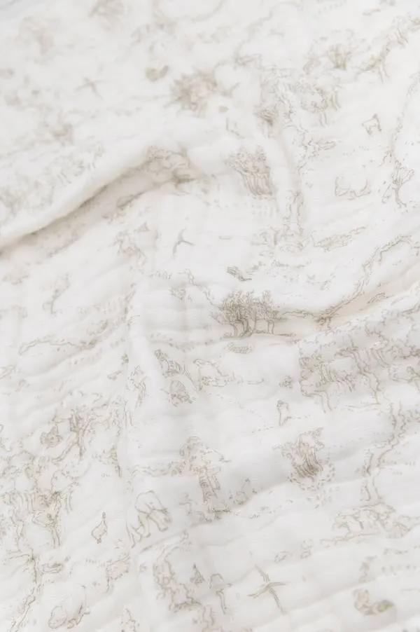 Bamboom - muślinowy kocyk niemowlęcy 100x75 cm Boomy's World Oyster Grey Bamboom - muślinowy kocyk niemowlęcy 100x75 cm Boomy's World Oyster Grey