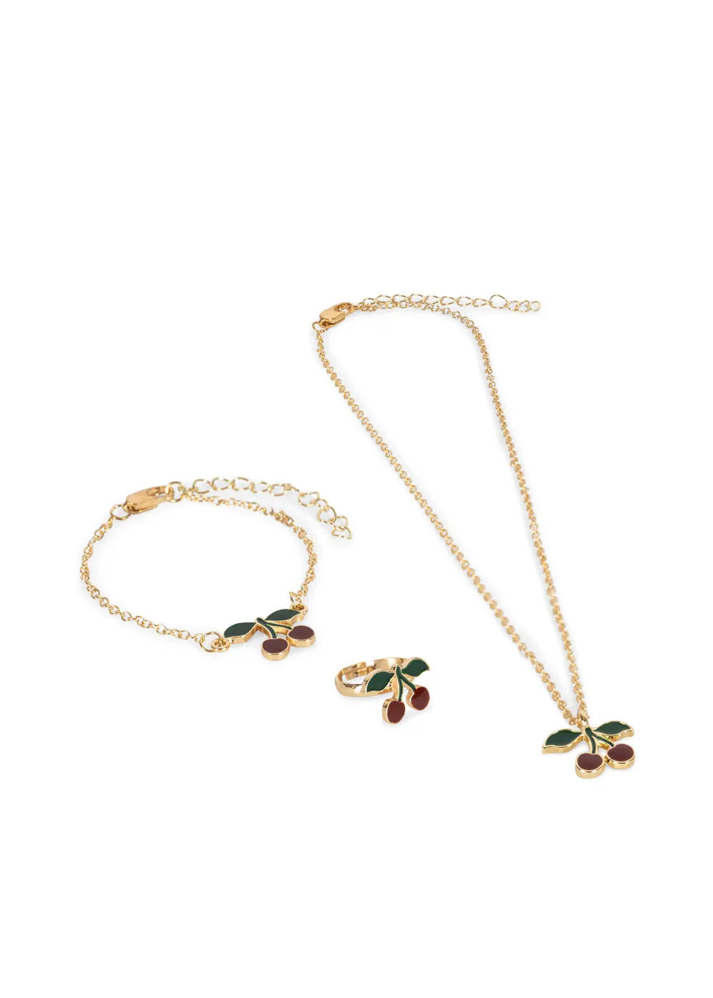 Konges Sløjd - komplet biżuterii Cherry Jewelry SET Gold 
