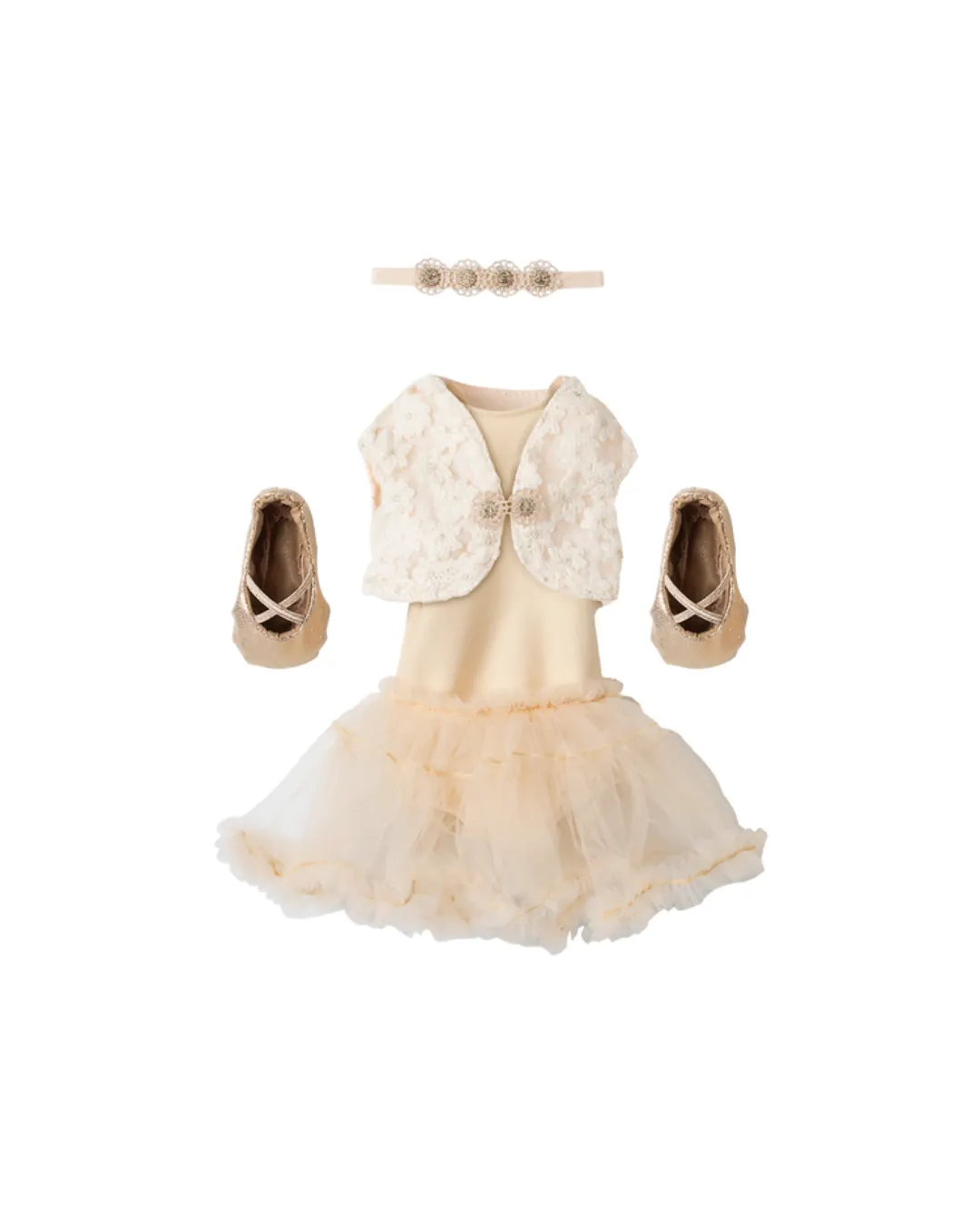 Maileg - strój baletowy i spódnica dla królika w rozmiarze 3 - kremowy