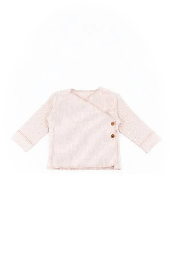 Bamboom - prążkowana bluzka niemowlęca kaftanik Pure różowa Bamboom - prążkowana bluzka niemowlęca kaftanik Pure różowa