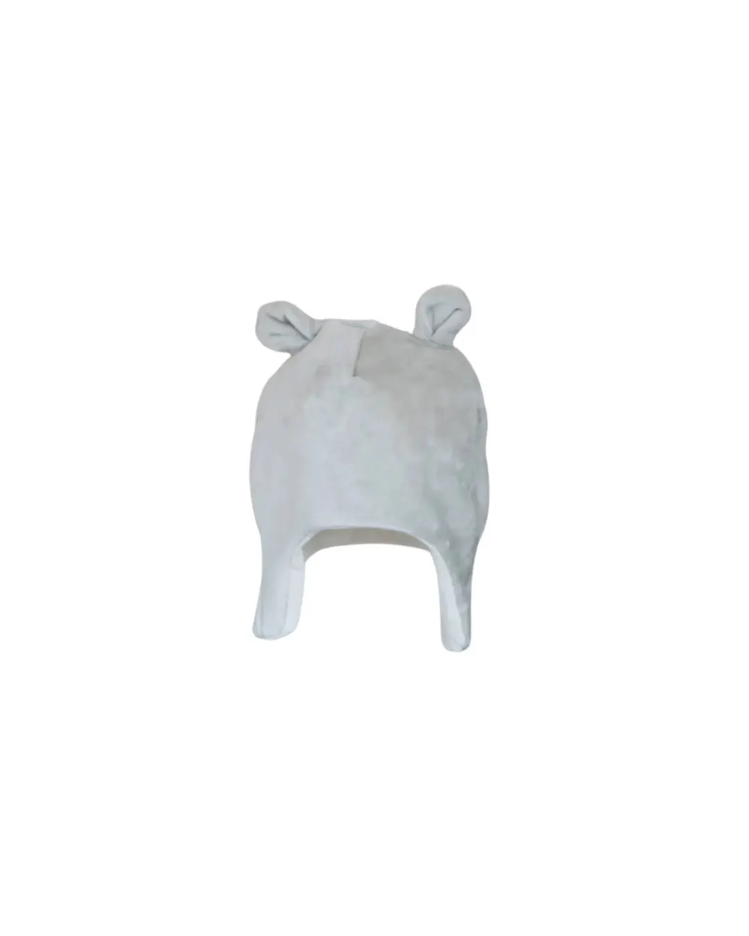 Bamboom - aksamitna welurowa czapka dziecięca z uszkami jasnoszara