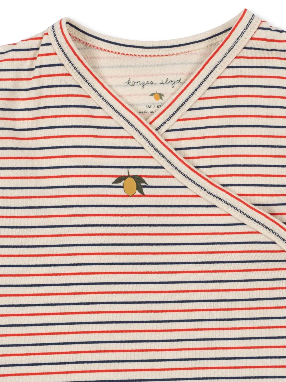 Konges Sløjd - pajacyk kopertowy basic Stripe Tricolore Petit